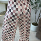PREORDER: Flowy Wide-Leg Pants in Mulled Berry Checkered // eta May-June