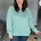 Melody Textured Hoodie in Sage Green