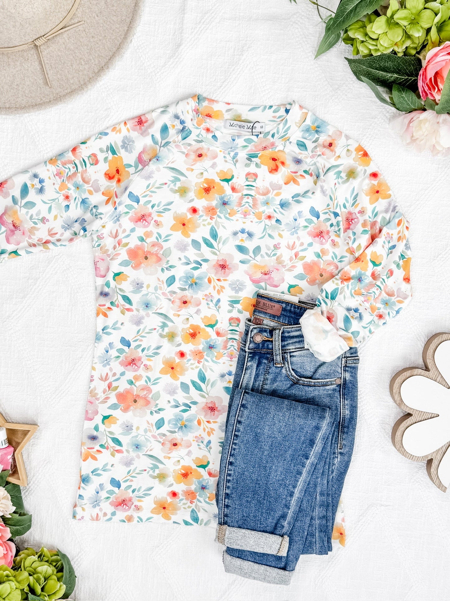 Blair Long Sleeve Top - Watercolor Floral