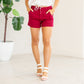 Tummy Control Heart Shaped Denim Shorts in Scarlet - Judy Blue