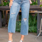 High Waist Destroy Crop Wide Leg Jeans - Judy Blue