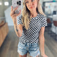 Black Check Slim Fit Tee