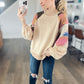 French Beige Aztec Pullover