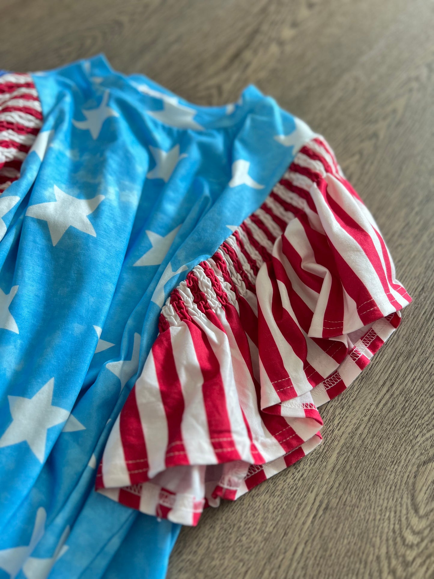 Vintage Star & Stripe Ruffle Sleeve Independence Day Top