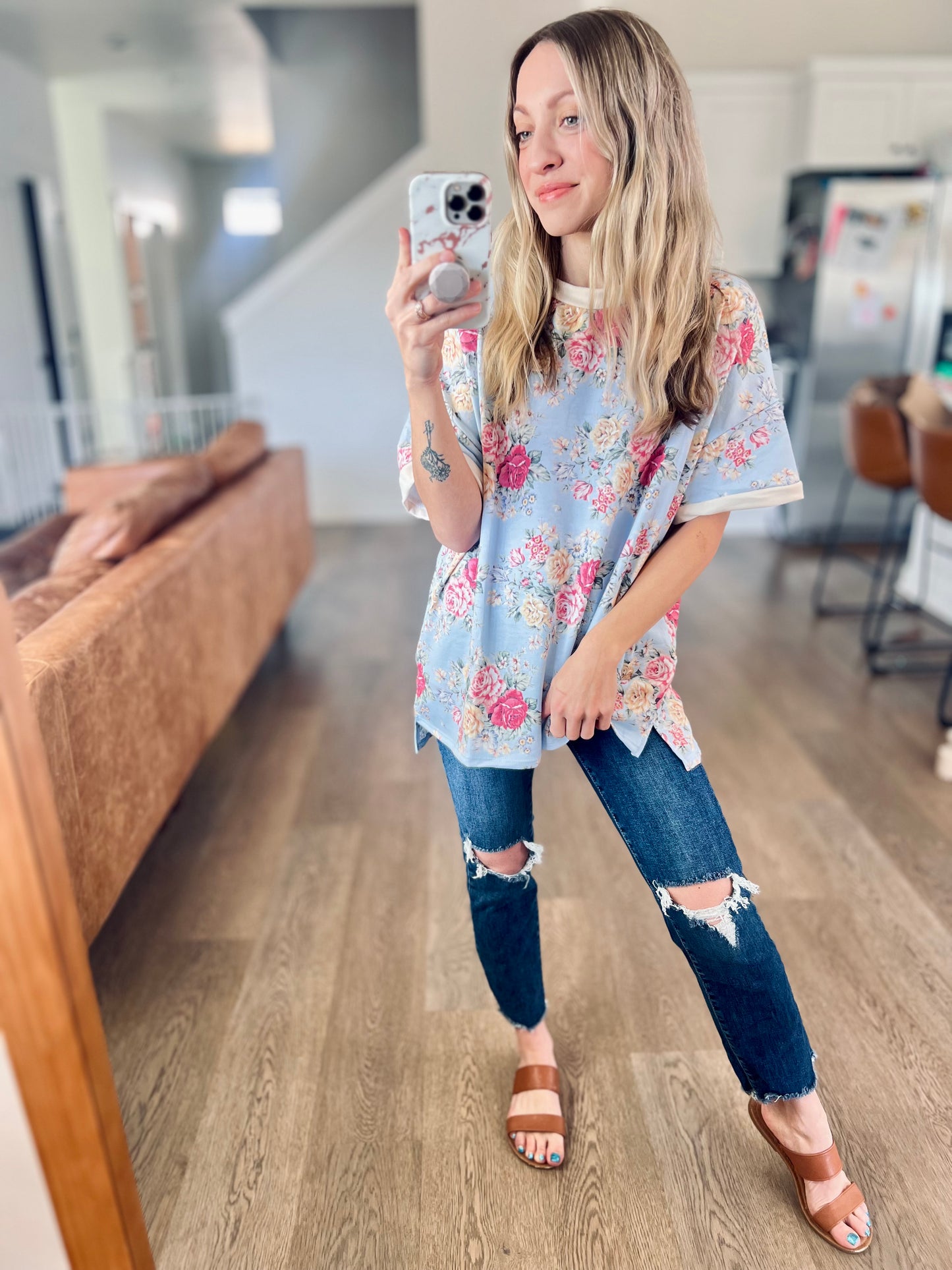 *new* Vintage Bloom Light Blue Boyfriend Tee