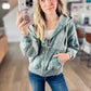 All in the Cozy Vintage Wash Hoodie in Jade