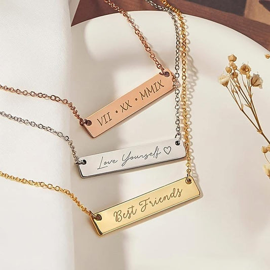 PREORDER: Custom Text Bar Necklace