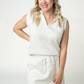 Luxe Collar Tank/Skort Set - Heathered Neutral