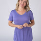 Sarah Ruffle Short Sleeve - Periwinkle Purple