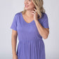 Sarah Ruffle Short Sleeve - Periwinkle Purple