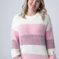 IN STOCK Cozy Block Sweater - Pink Stripes