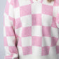 IN STOCK Checkered Hoodie - Pink and White