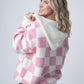 IN STOCK Checkered Hoodie - Pink and White