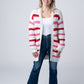 IN STOCK Stripe Cardigan - Valentine's Day