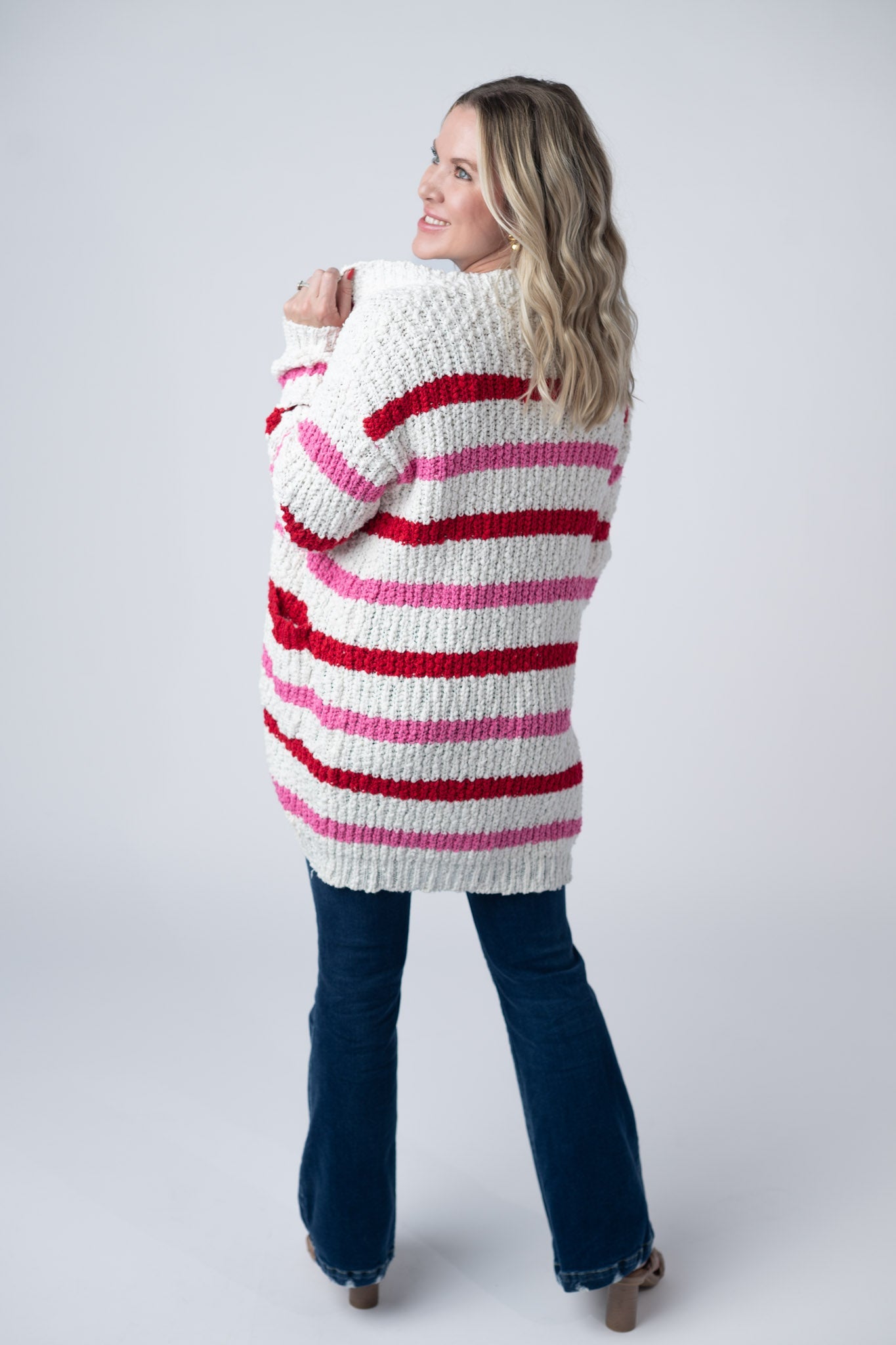 IN STOCK Stripe Cardigan - Valentine's Day