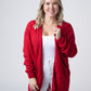 IN STOCK Open Knit Cardigan - Red