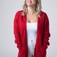 IN STOCK Open Knit Cardigan - Red