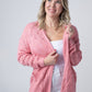 IN STOCK Open Knit Cardigan - Rose