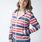 Fullzip Hoodie - Striped Red, White, and Micro Blue Stars