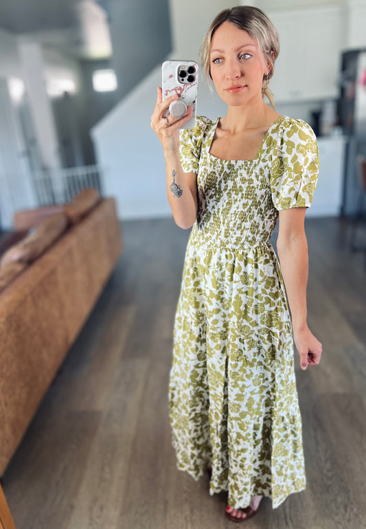 Jillian Smocked Floral Dress