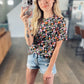 Deep Floral Mesh Top
