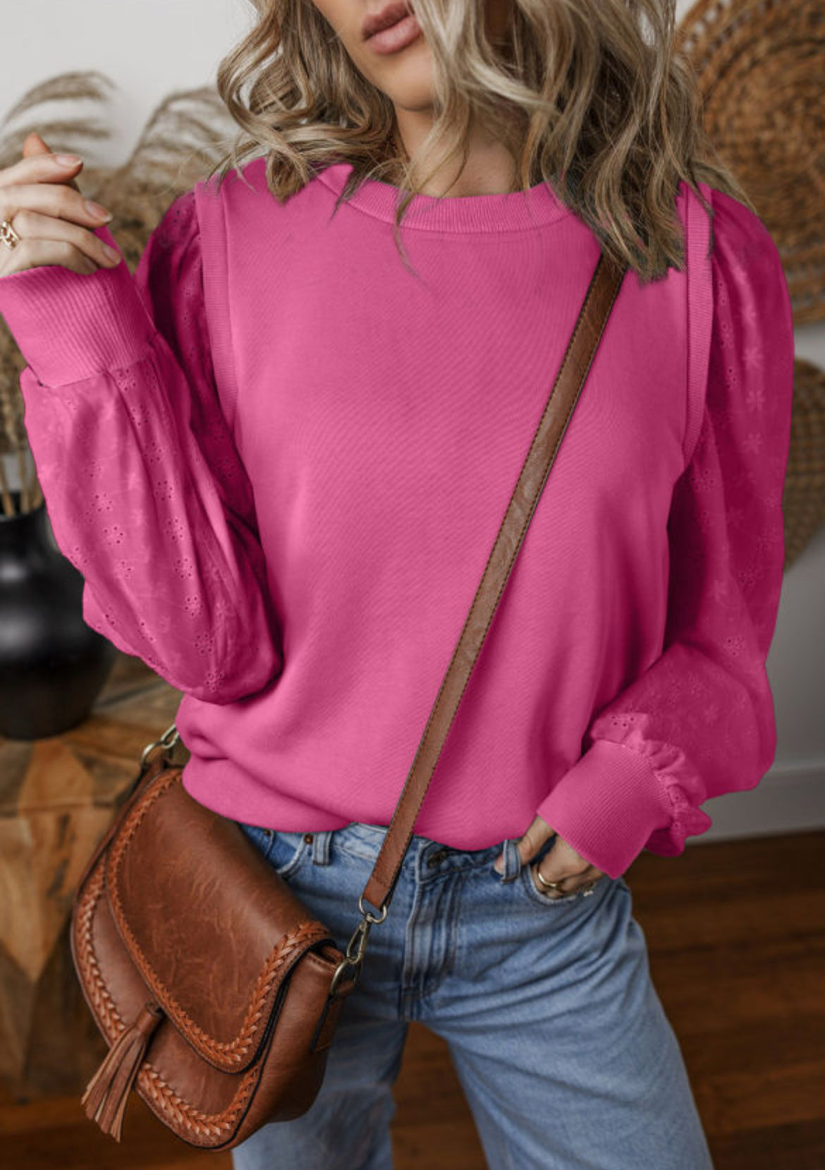 Nessa Lace Sleeve Pullover