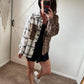 Plaid Contrast Button Up Shirt Jacket