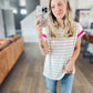 Kels Khaki Stripe Tee