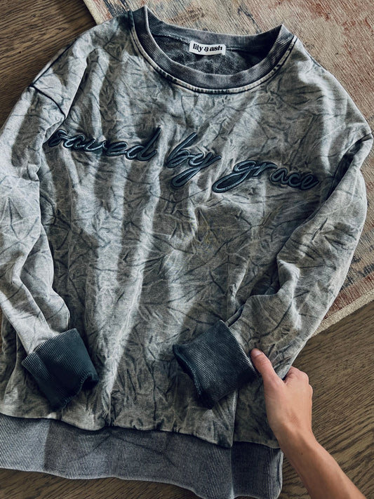 *free ship today* Saved By Grace Embroidered Pullover