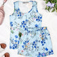Luxe Crew Tank - Light Blue Floral Bliss