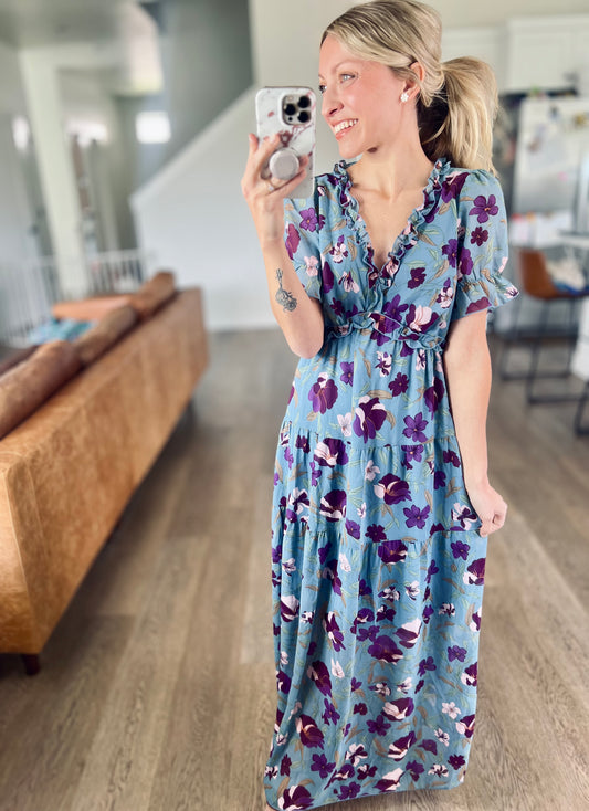 SHIPS FREE TODAY // Hydrangea Dreams Maxi Dress