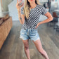 Black Check Slim Fit Tee