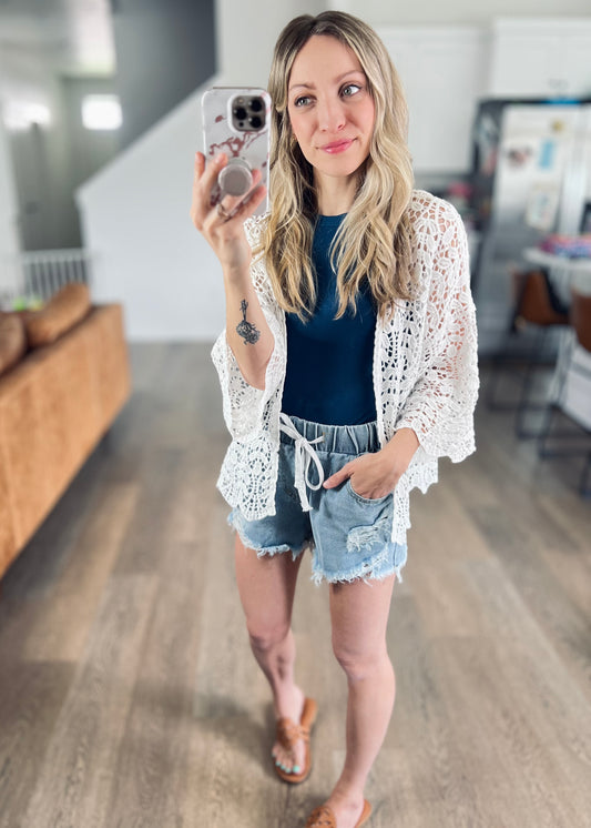 Elegant Leaf Crochet Cardigan