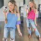 *free ship today* Twisted Rib Colorblock Henley