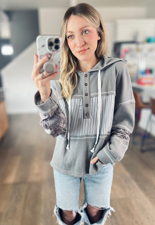 Smokey Scene Button Hoodie