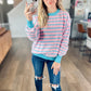 Happiness Stripe Sweater in Pink/Blue