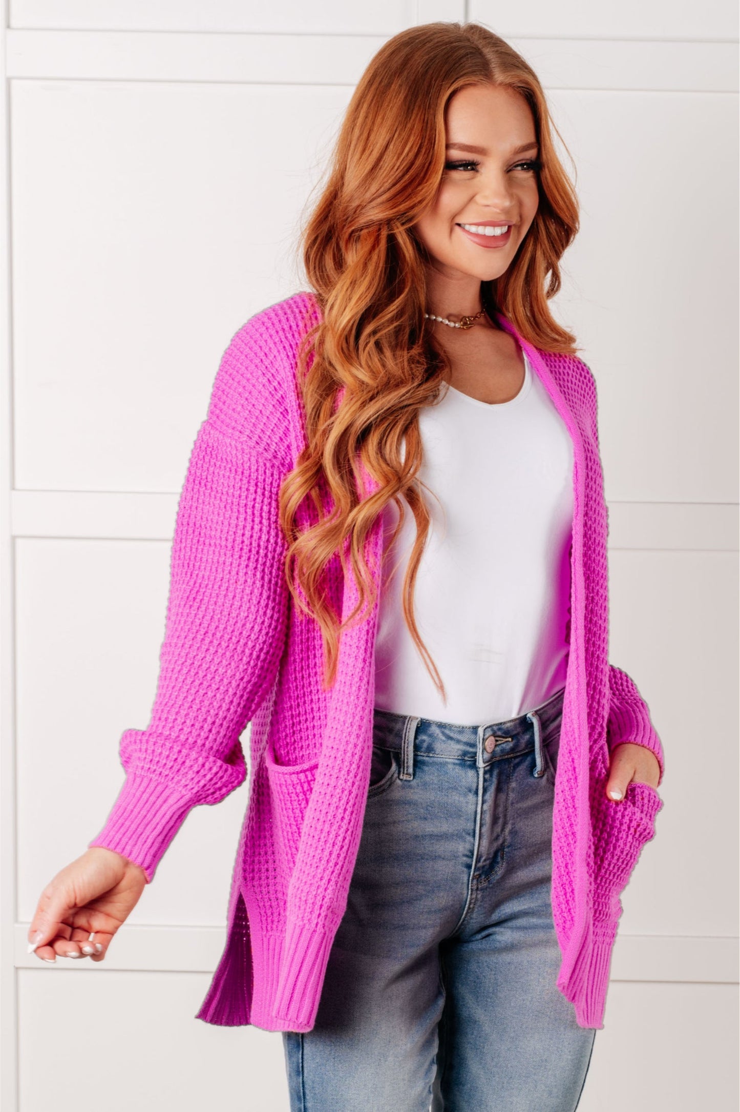 Maxine Cardigan in Bright Mauve