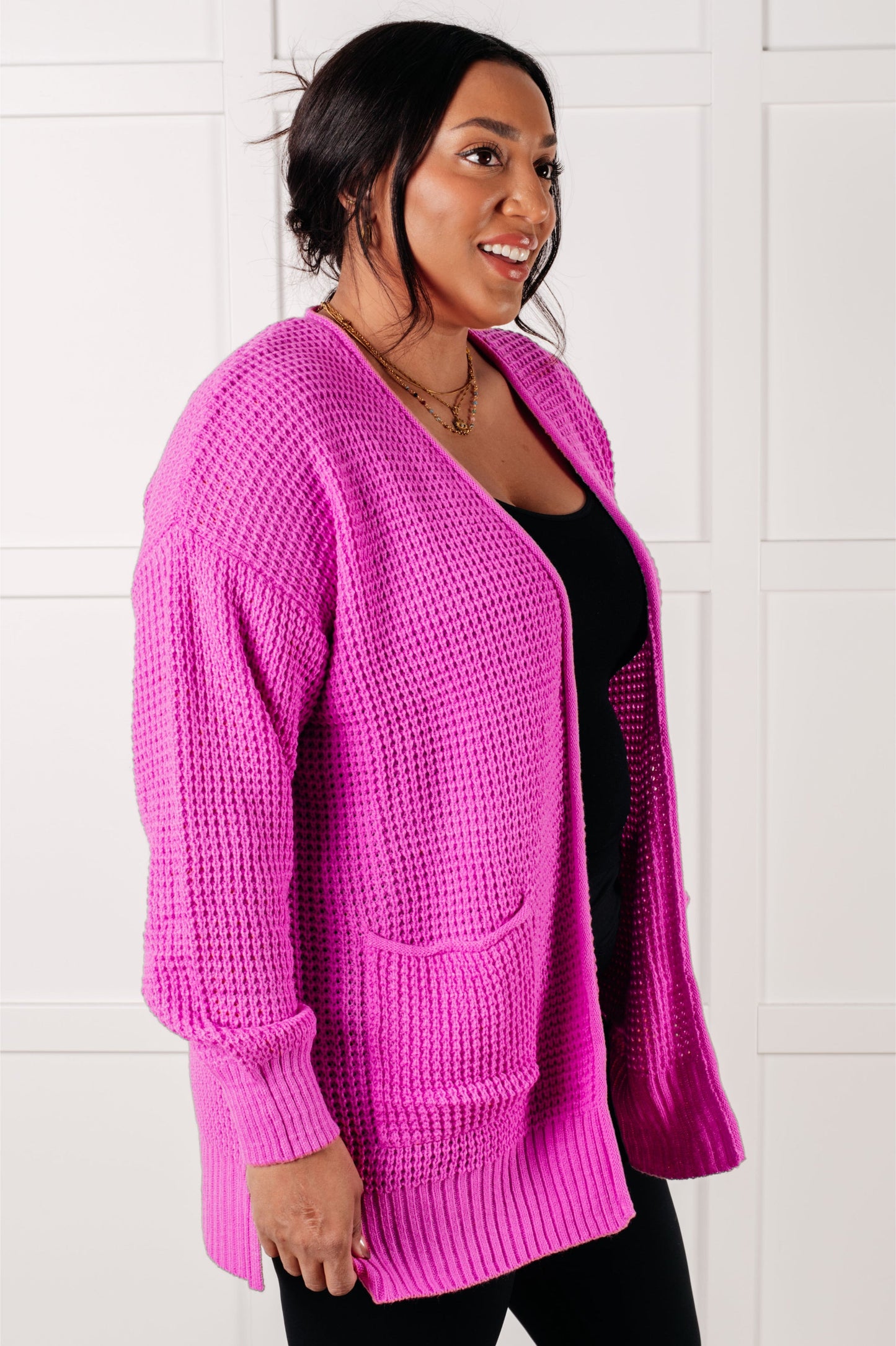 Maxine Cardigan in Bright Mauve