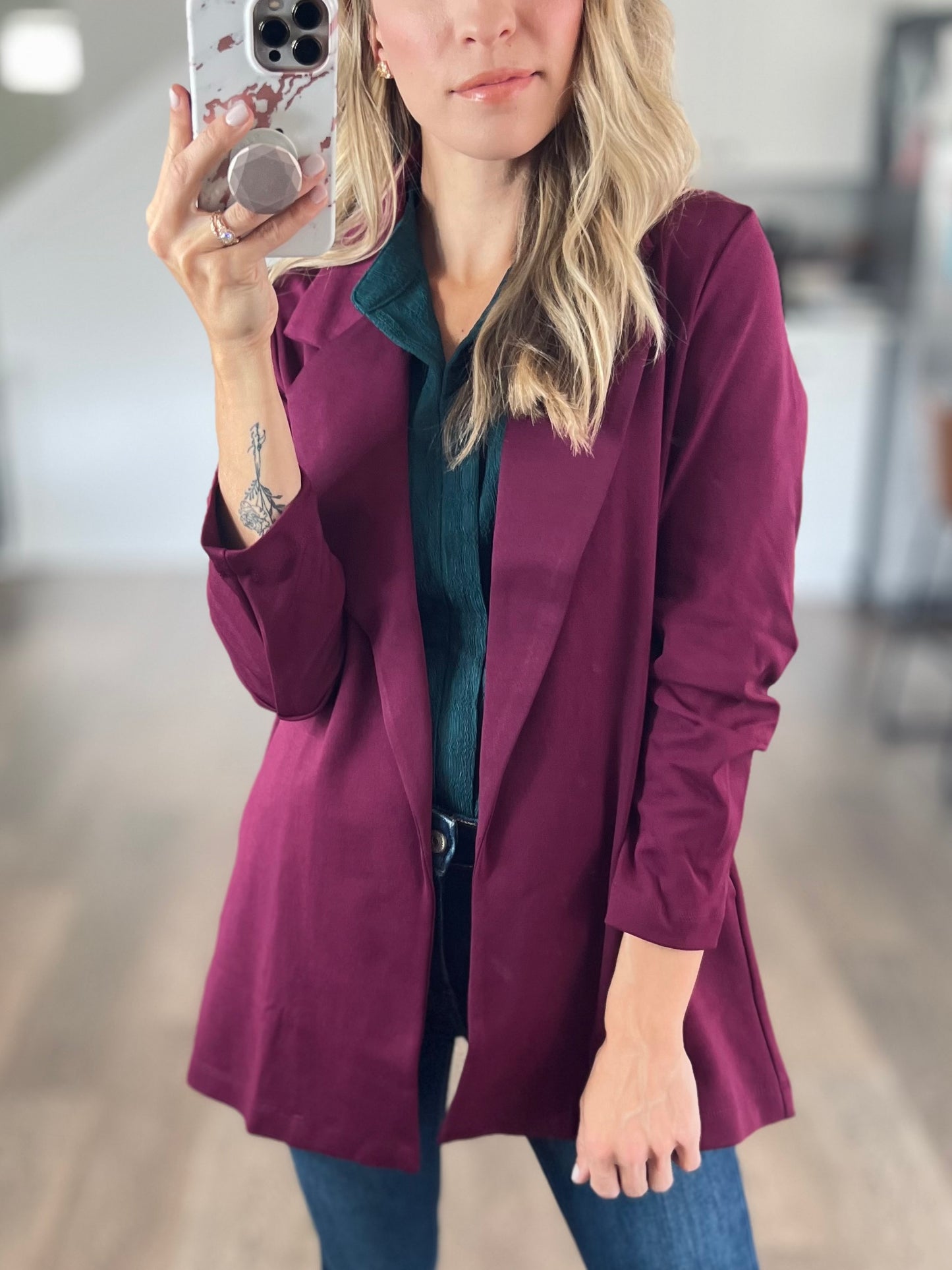 Magic 3/4 Blazer in Wine