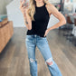 Skinny Rib Grecian Neck Built in Bra Tank