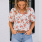 Blooming With Joy Ivory Floral Puff Sleeve Top
