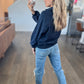 Acid Wash Pullover in Midnight Navy