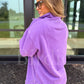 Dark Purple Rounded Hem 1/4 Zip Pullover Preorder
