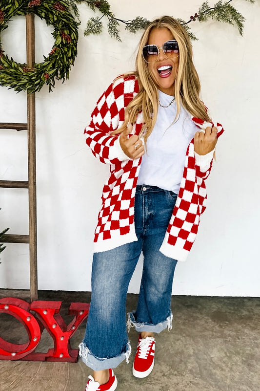 PREORDER: Red Check Cloud Cardigan // eta mid Jan