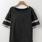 Vintage Varsity Top in Ash Black