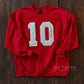Number Applique Custom Sweatshirt Preorder // ships in 3 weeks