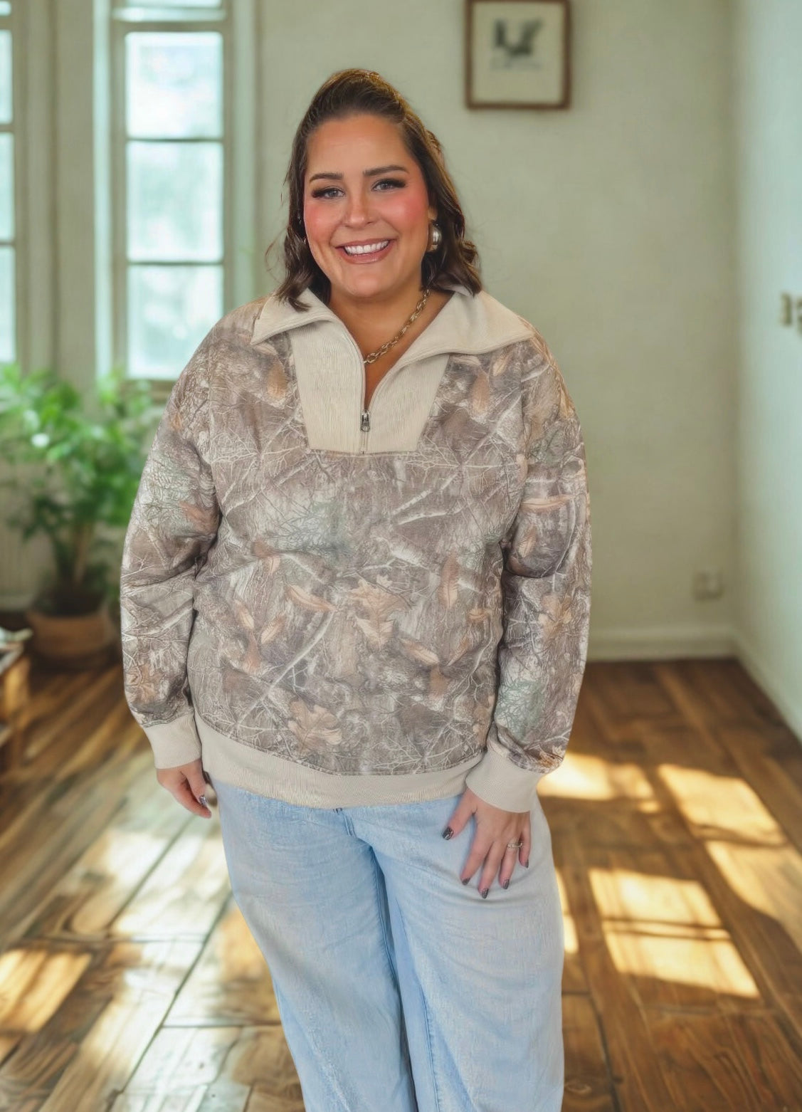 PREORDER: Wren 1/4 Zip Camo Pullover // eta Feb