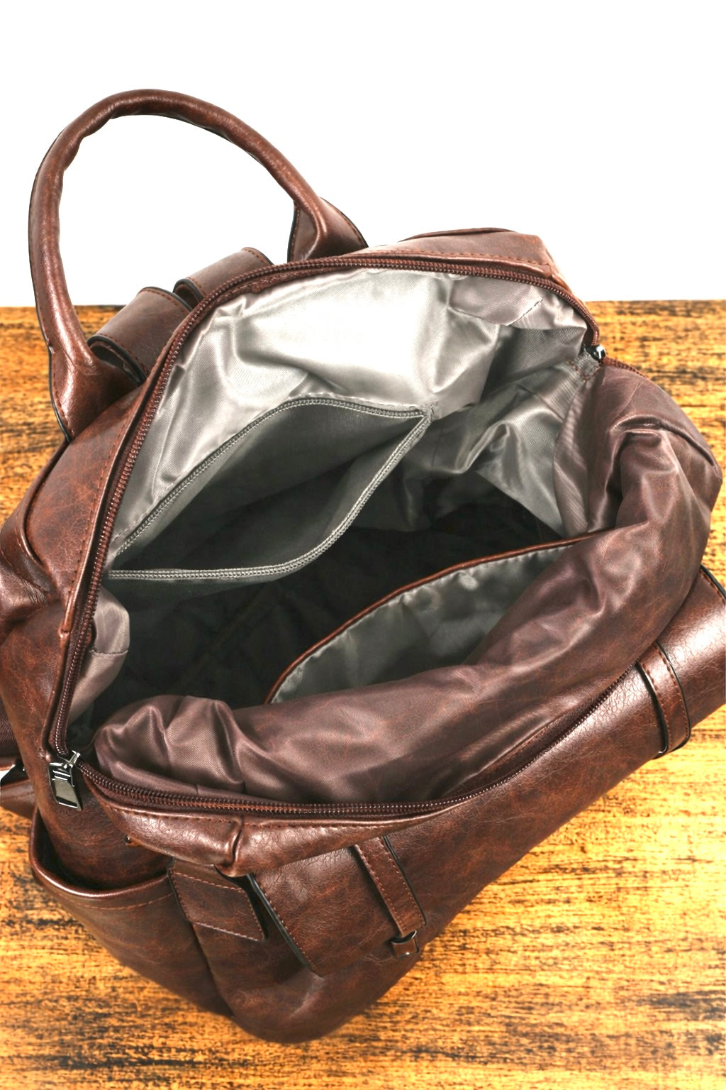*free ship today* Dark Chocolate PU Leather Backpack