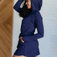 Daily Need Long Sleeve Hoodie Romper in Navy