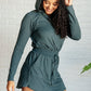 Daily Need Long Sleeve Hoodie Romper in Smoked Spruce